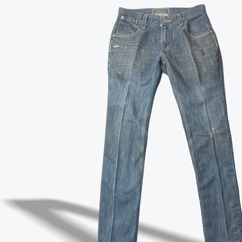 LEVIS 514 Slim Straight Jeans Mens Distressed 29 30